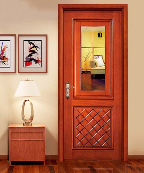 佰富彩实木玻璃门